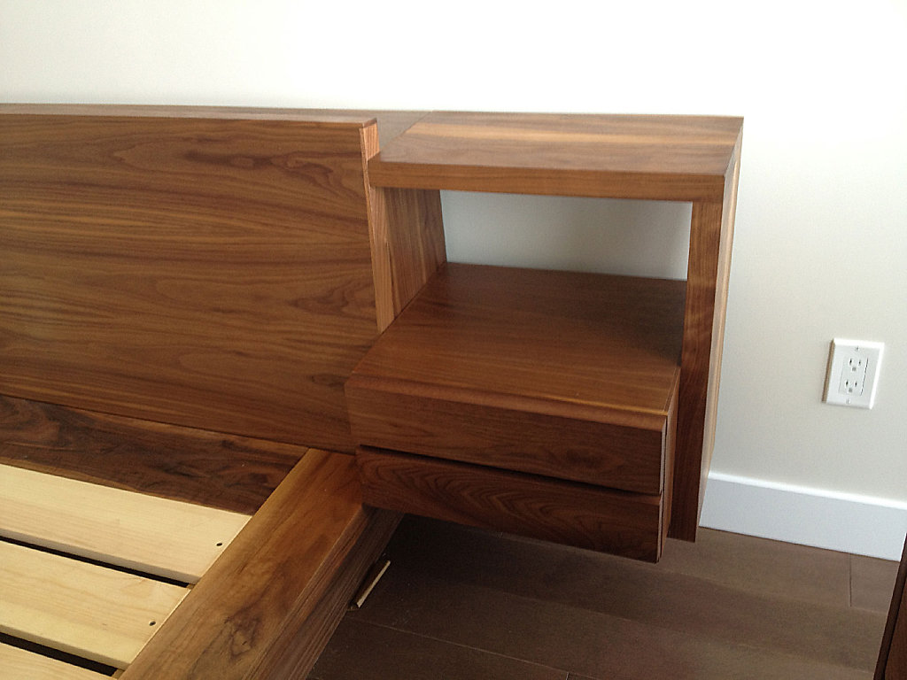 walnut platform bed