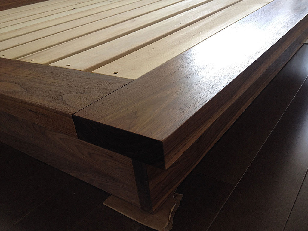 walnut platform bed