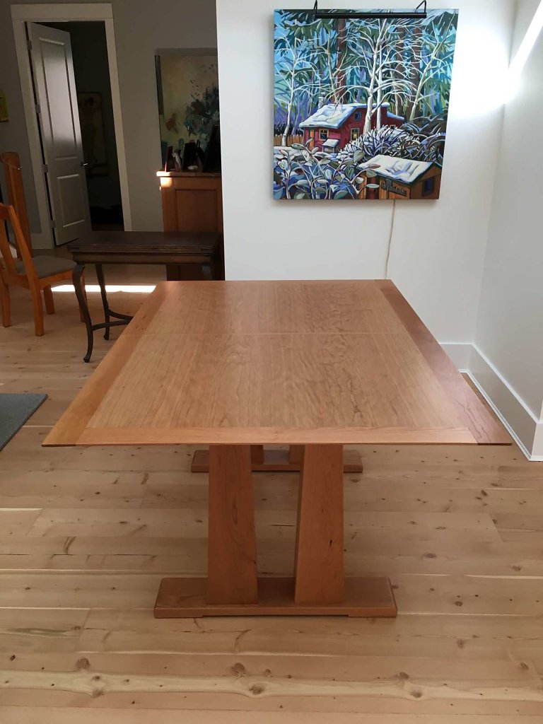 Cherry Trestle Table With Leaves